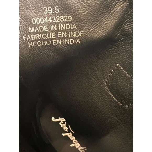 New Free People Black Leather Easton Equestrian Ankle Boots size 8.5 - Picture 6 of 9